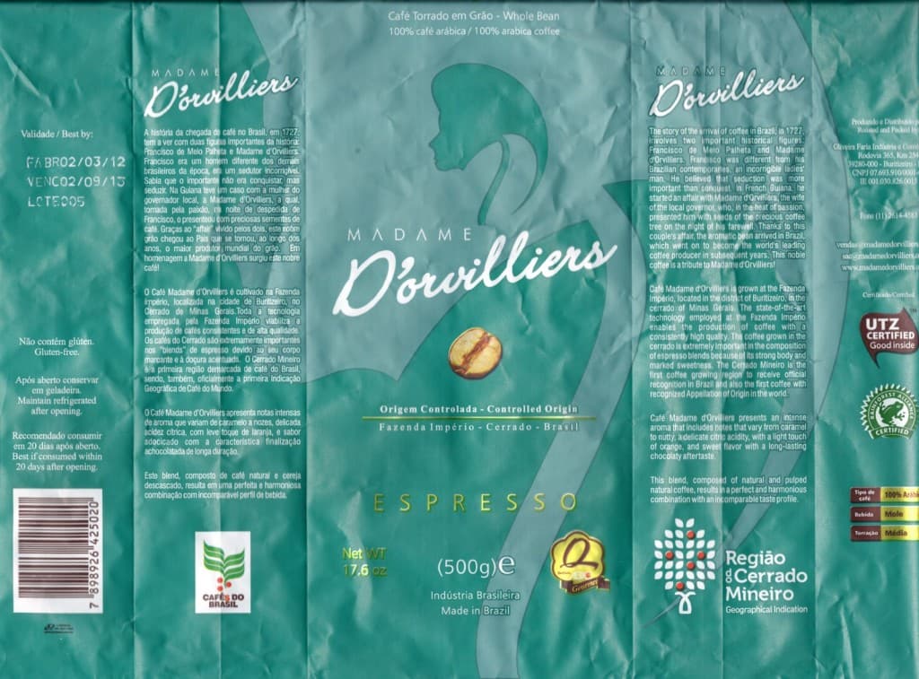 Madame D'Orvilliers - Embalagem